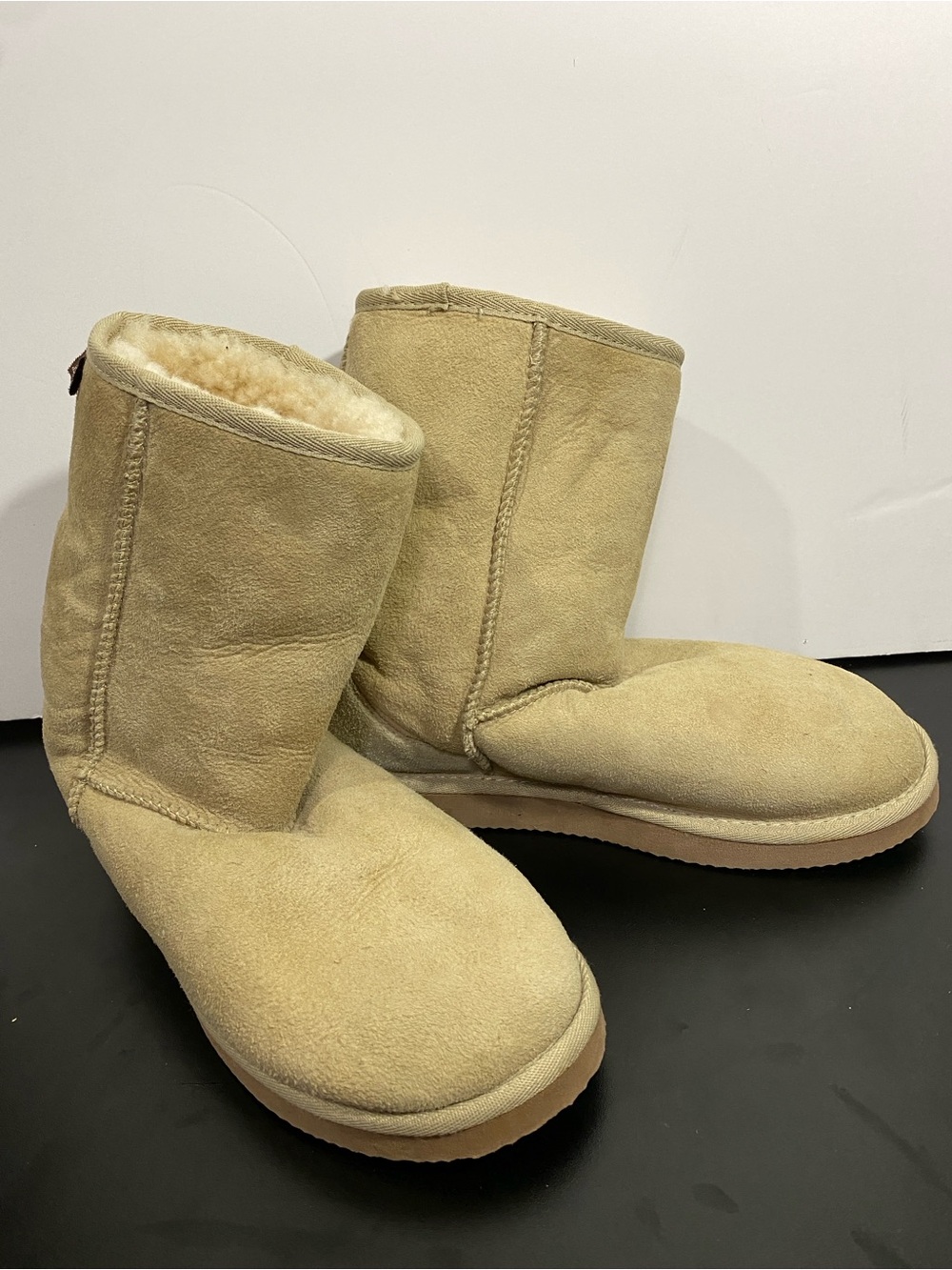 Classic Sheepskin Lined Tan Suede Boots
